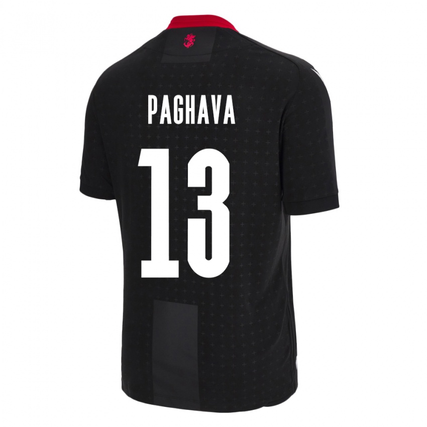 Kvinder Georgia Davit Paghava #13 Sort Udebane Spillertrøjer 24-26 Trøje T-Shirt