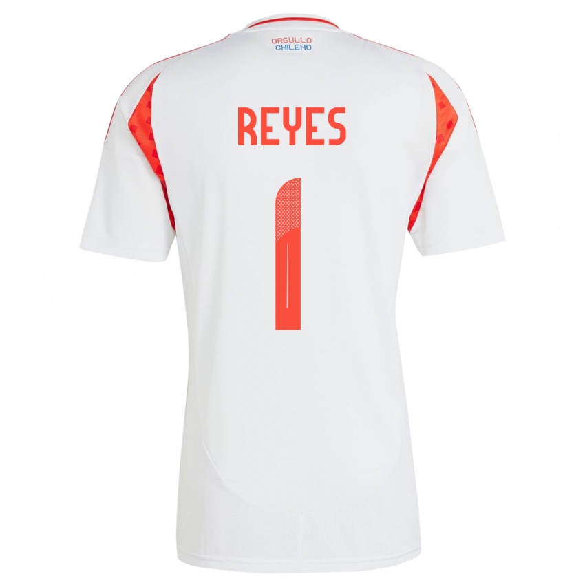 Kvinder Chile Vicente Reyes #1 Hvid Udebane Spillertrøjer 24-26 Trøje T-Shirt