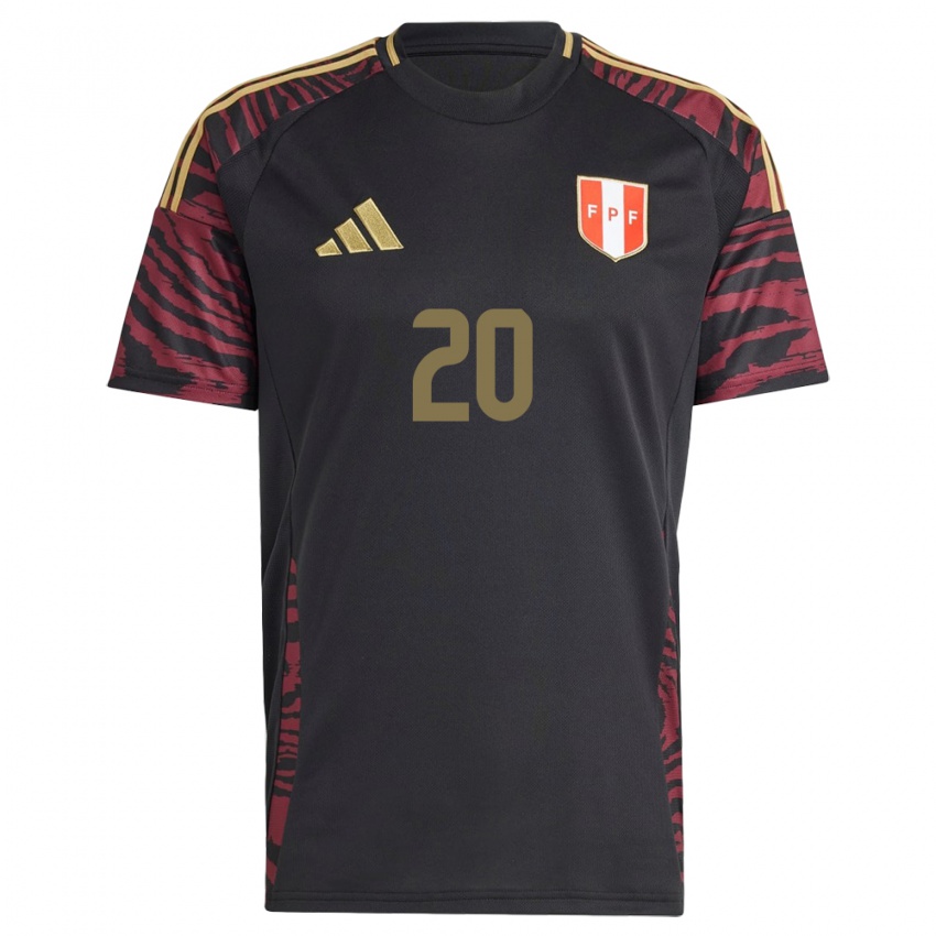 Kvinder Peru Philipp Eisele Yupanqui #20 Sort Udebane Spillertrøjer 24-26 Trøje T-Shirt