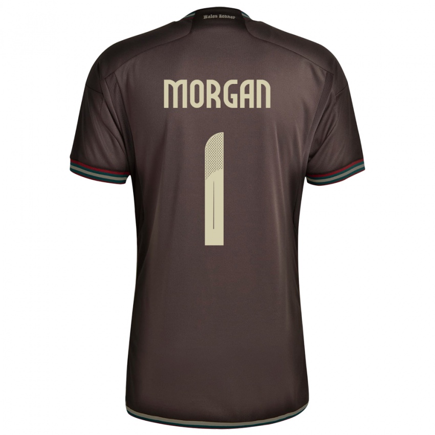 Kvinder Jamaica Aliyah Morgan #1 Nat Brun Udebane Spillertrøjer 24-26 Trøje T-Shirt