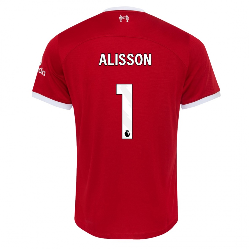 Børn Alisson #1 Rød Hjemmebane Spillertrøjer 2023/24 Trøje T-Shirt