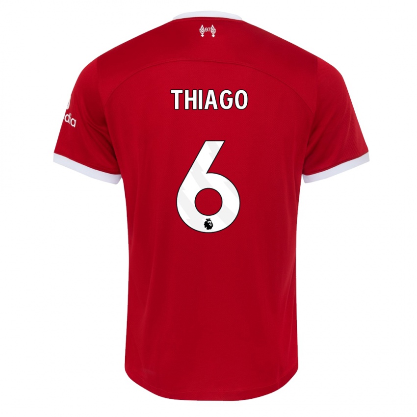 Børn Thiago #6 Rød Hjemmebane Spillertrøjer 2023/24 Trøje T-Shirt