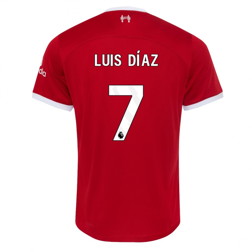 Børn Luis Diaz #7 Rød Hjemmebane Spillertrøjer 2023/24 Trøje T-Shirt