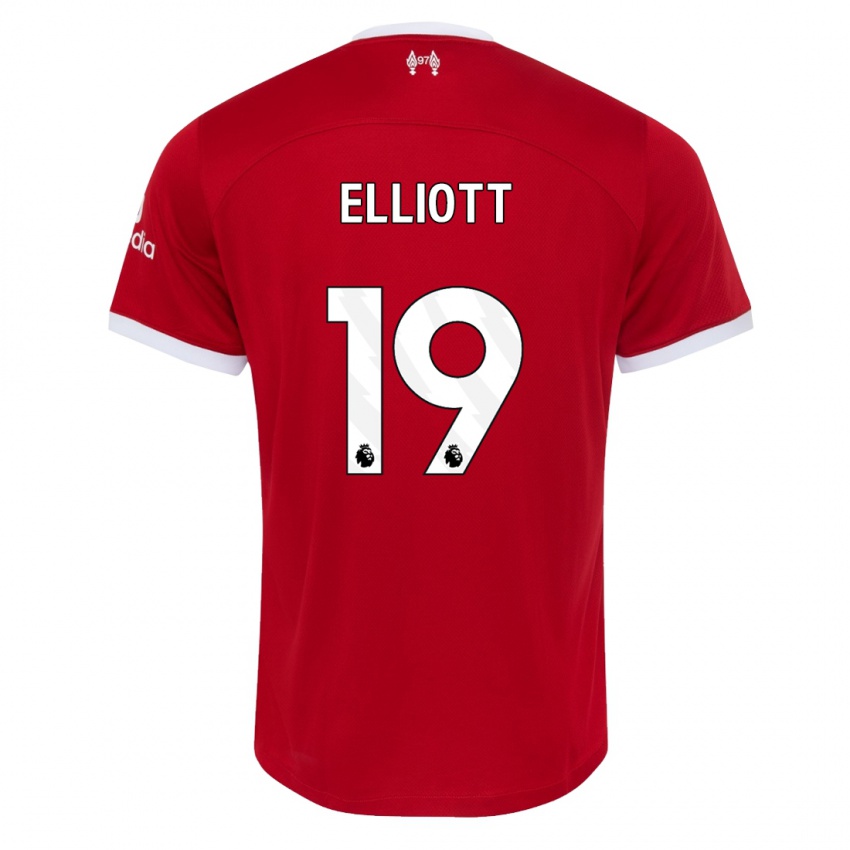 Børn Harvey Elliott #19 Rød Hjemmebane Spillertrøjer 2023/24 Trøje T-Shirt