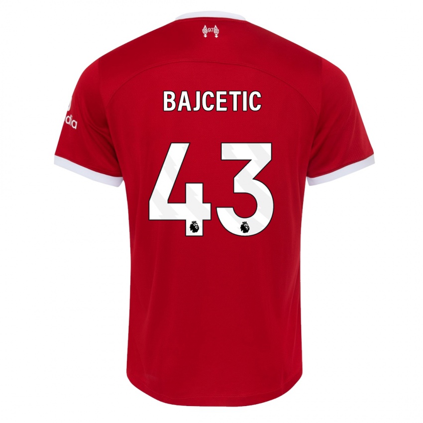 Børn Stefan Bajcetic #43 Rød Hjemmebane Spillertrøjer 2023/24 Trøje T-Shirt