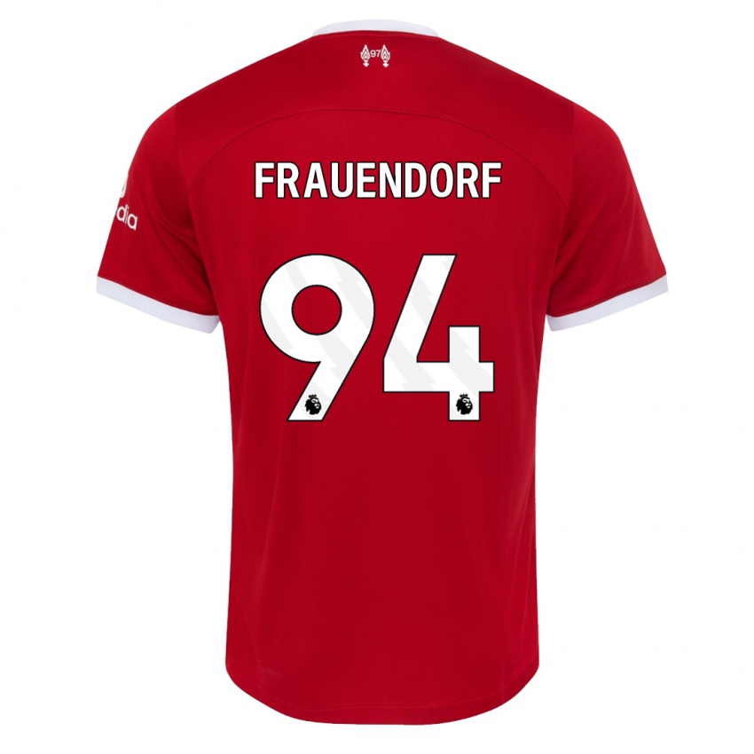 Børn Melkamu Frauendorf #94 Rød Hjemmebane Spillertrøjer 2023/24 Trøje T-Shirt