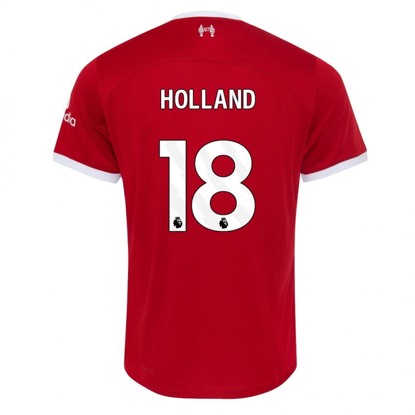 Børn Ceri Holland #18 Rød Hjemmebane Spillertrøjer 2023/24 Trøje T-Shirt