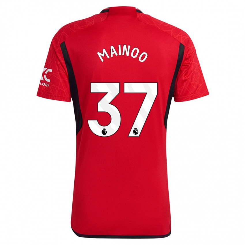 Børn Kobbie Mainoo #37 Rød Hjemmebane Spillertrøjer 2023/24 Trøje T-Shirt