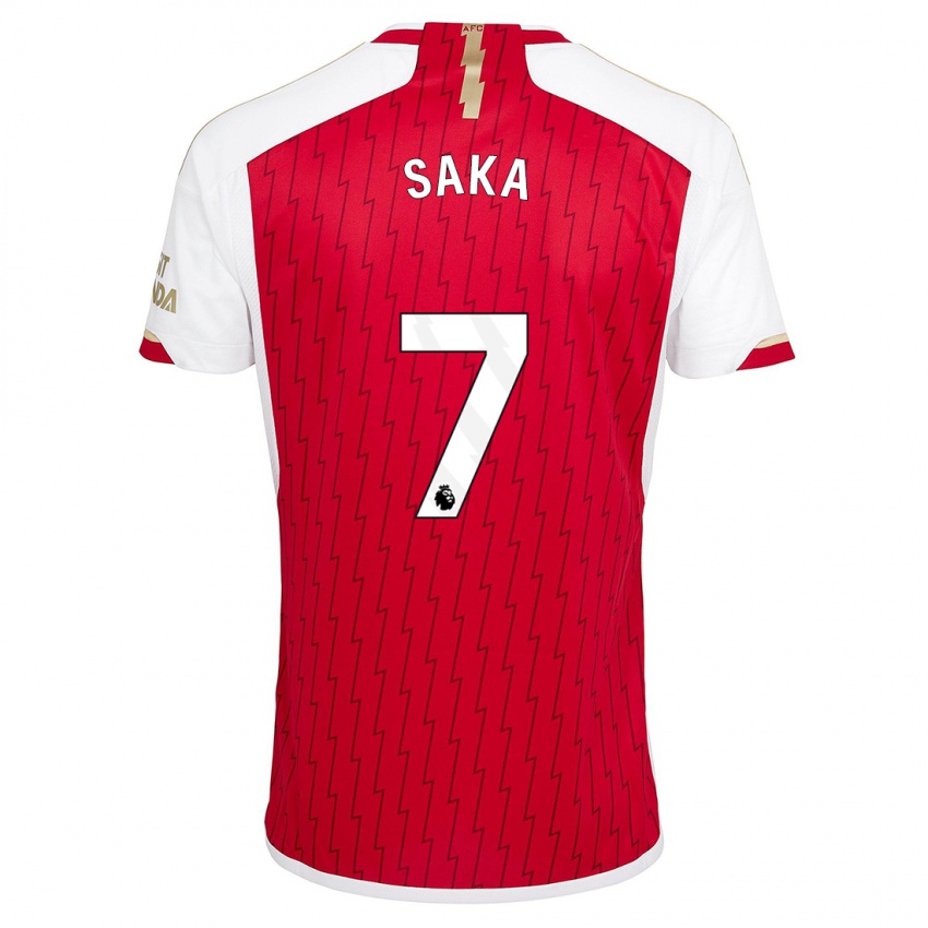 Børn Bukayo Saka #7 Rød Hjemmebane Spillertrøjer 2023/24 Trøje T-Shirt