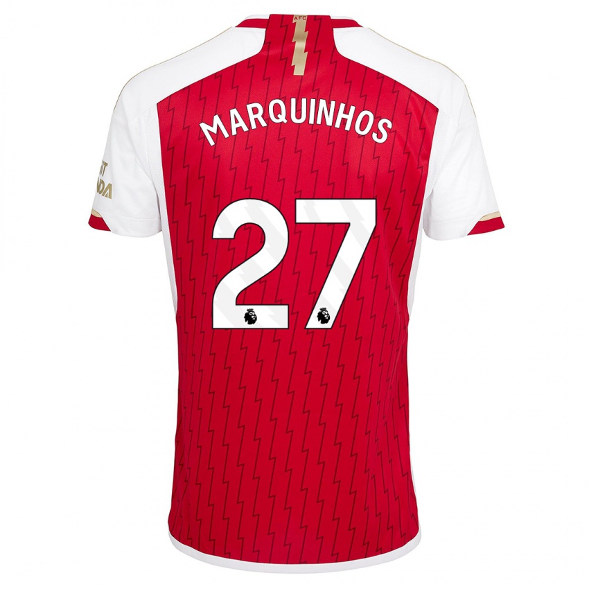 Børn Marquinhos #27 Rød Hjemmebane Spillertrøjer 2023/24 Trøje T-Shirt