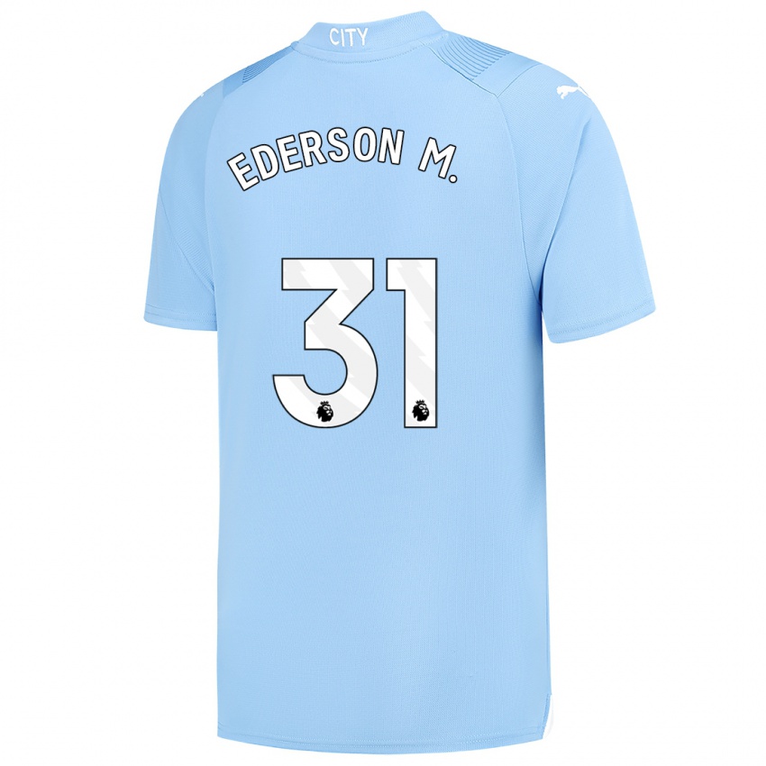 Børn Ederson Moraes #31 Lyseblå Hjemmebane Spillertrøjer 2023/24 Trøje T-Shirt