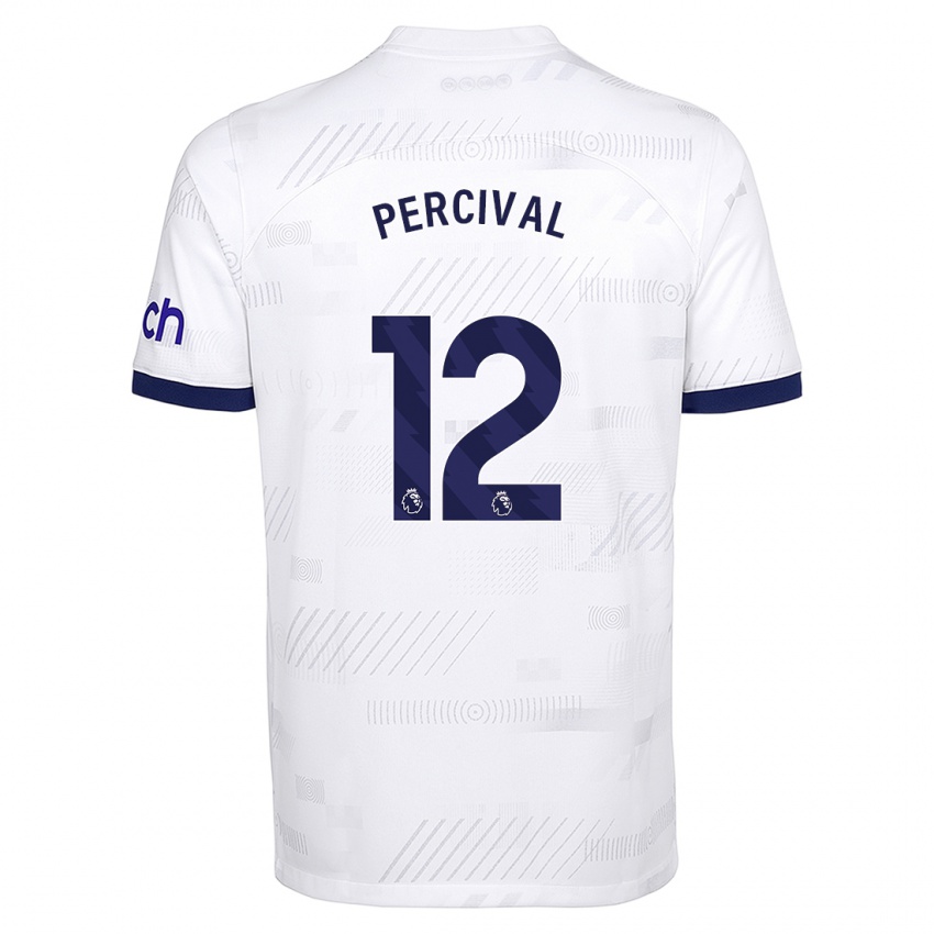 Børn Ria Percival #12 Hvid Hjemmebane Spillertrøjer 2023/24 Trøje T-Shirt