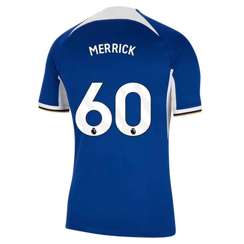 Børn Max Merrick #60 Blå Hjemmebane Spillertrøjer 2023/24 Trøje T-Shirt