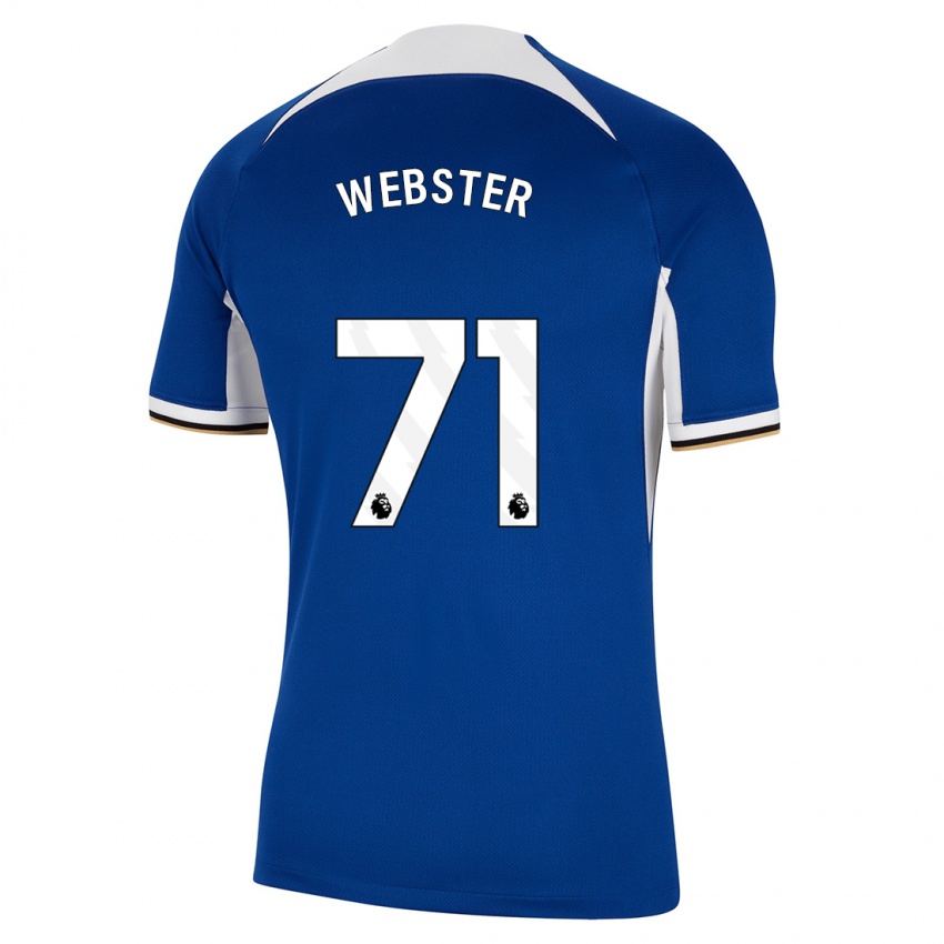 Børn Charlie Webster #71 Blå Hjemmebane Spillertrøjer 2023/24 Trøje T-Shirt