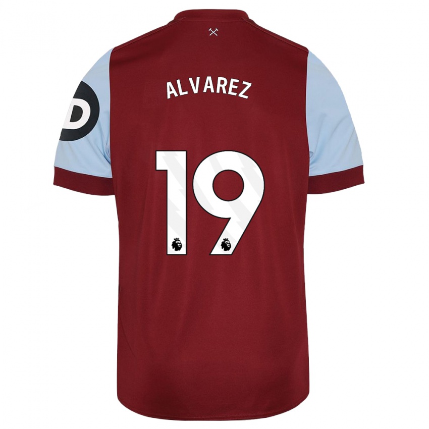 Børn Edson Alvarez #19 Rødbrun Hjemmebane Spillertrøjer 2023/24 Trøje T-Shirt