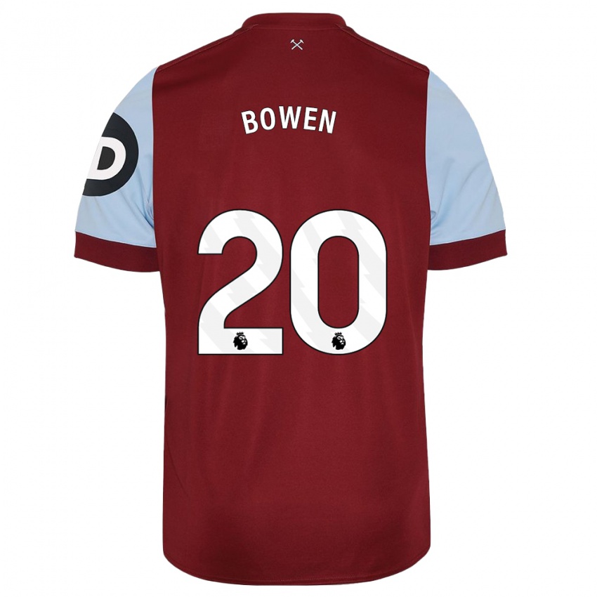 Børn Jarrod Bowen #20 Rødbrun Hjemmebane Spillertrøjer 2023/24 Trøje T-Shirt