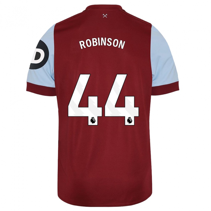 Børn Junior Robinson #44 Rødbrun Hjemmebane Spillertrøjer 2023/24 Trøje T-Shirt