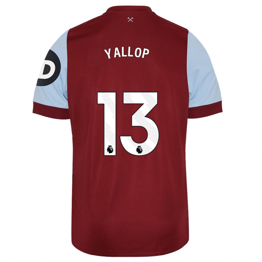 Børn Tameka Yallop #13 Rødbrun Hjemmebane Spillertrøjer 2023/24 Trøje T-Shirt