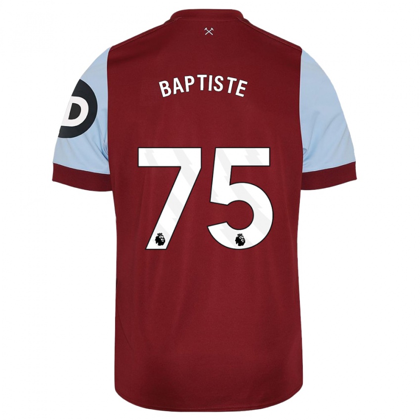 Børn Jamal Baptiste #75 Rødbrun Hjemmebane Spillertrøjer 2023/24 Trøje T-Shirt