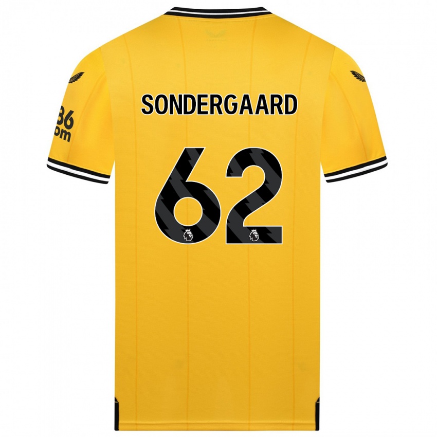 Børn Andreas Sondergaard #62 Gul Hjemmebane Spillertrøjer 2023/24 Trøje T-Shirt