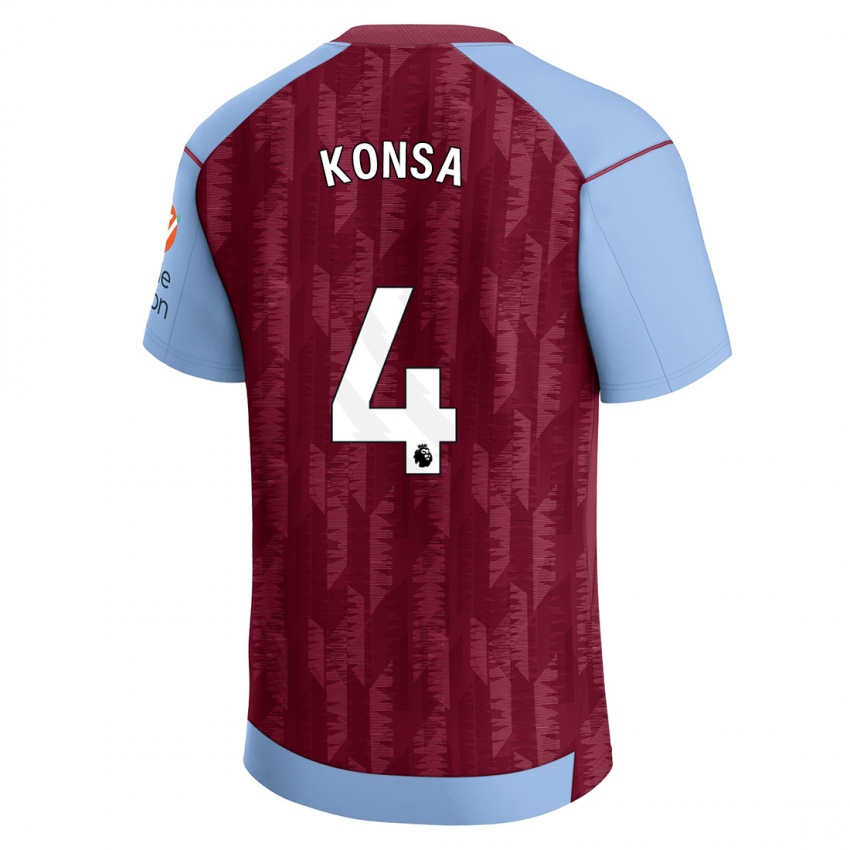Børn Ezri Konsa #4 Klaret Blå Hjemmebane Spillertrøjer 2023/24 Trøje T-Shirt