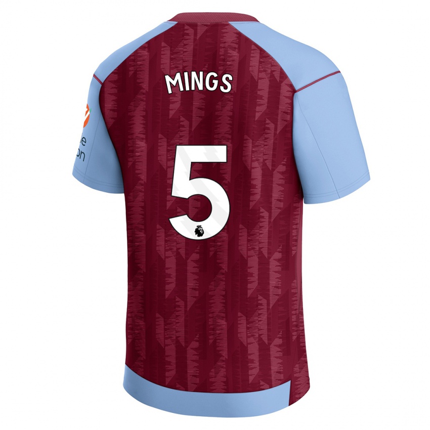 Børn Tyrone Mings #5 Klaret Blå Hjemmebane Spillertrøjer 2023/24 Trøje T-Shirt