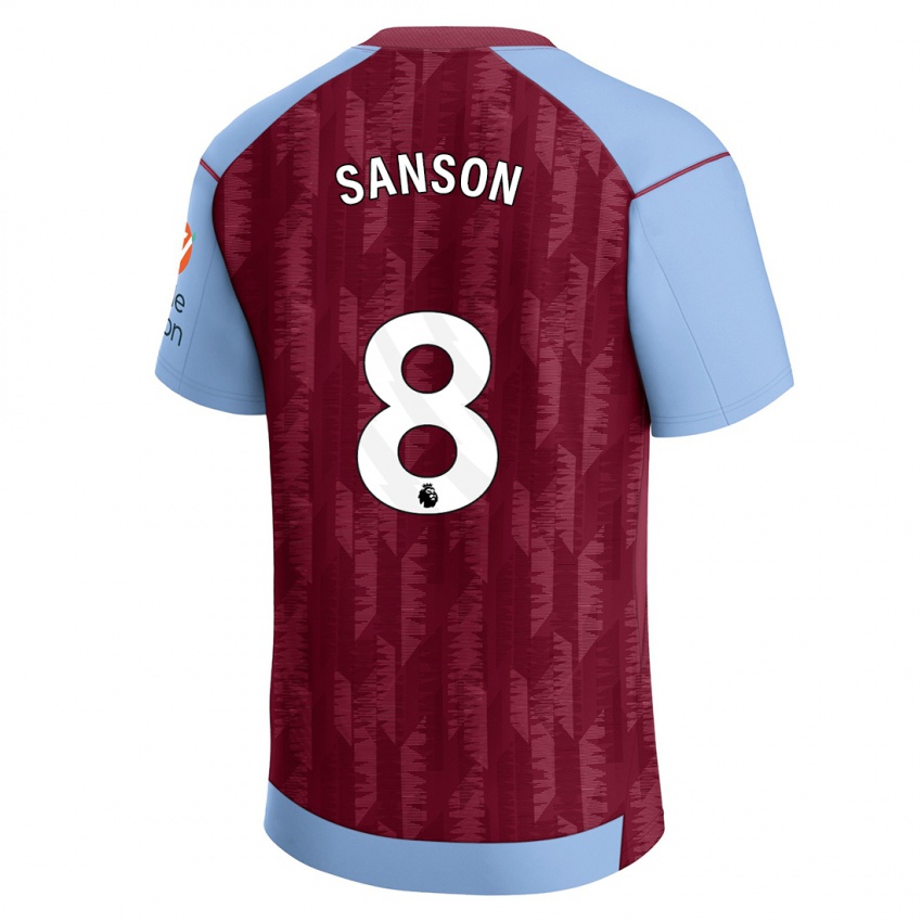 Børn Morgan Sanson #8 Klaret Blå Hjemmebane Spillertrøjer 2023/24 Trøje T-Shirt