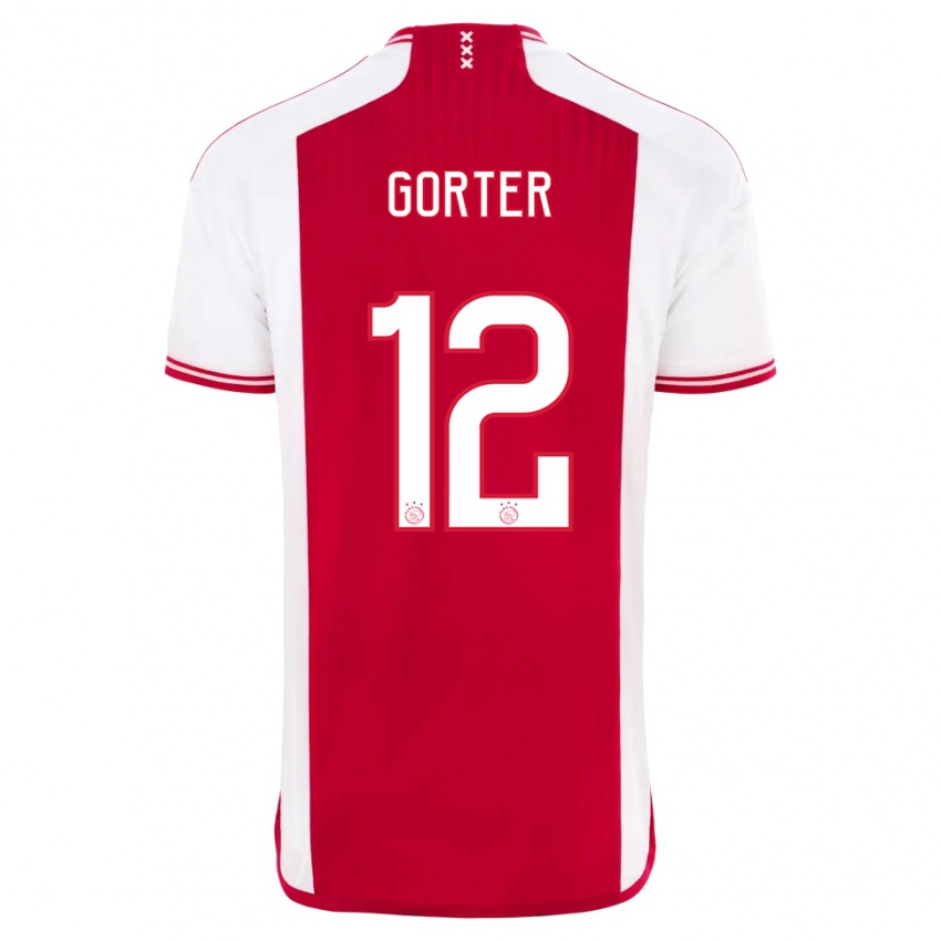 Børn Jay Gorter #12 Rød Hvid Hjemmebane Spillertrøjer 2023/24 Trøje T-Shirt