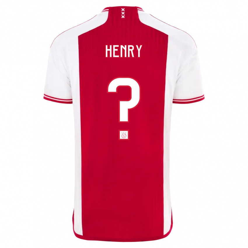 Børn Alvaro Henry #0 Rød Hvid Hjemmebane Spillertrøjer 2023/24 Trøje T-Shirt