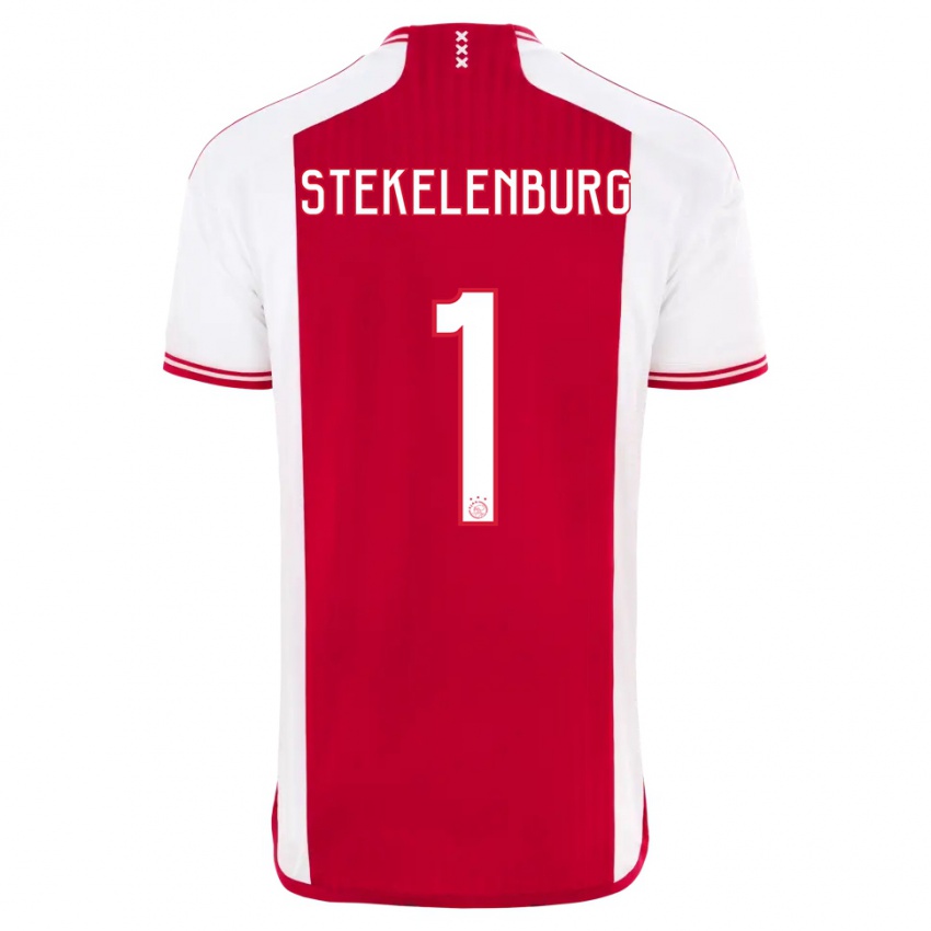 Børn Maarten Stekelenburg #1 Rød Hvid Hjemmebane Spillertrøjer 2023/24 Trøje T-Shirt