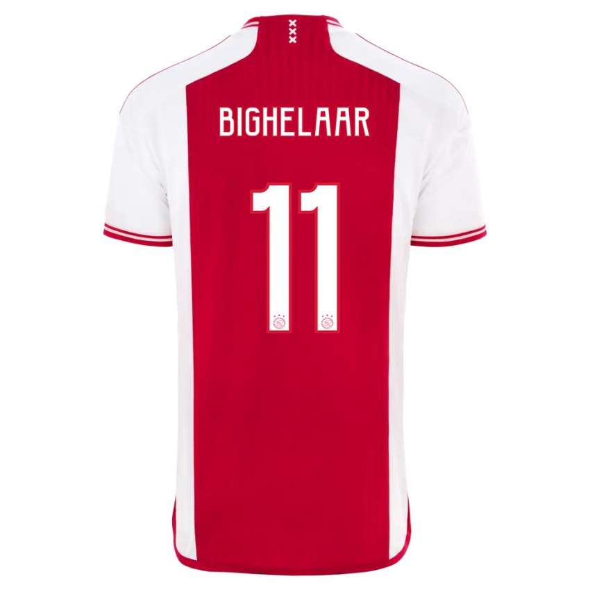 Børn Marjolijn Van Den Bighelaar #11 Rød Hvid Hjemmebane Spillertrøjer 2023/24 Trøje T-Shirt