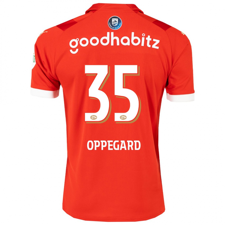 Børn Fredrik Oppegard #35 Rød Hjemmebane Spillertrøjer 2023/24 Trøje T-Shirt