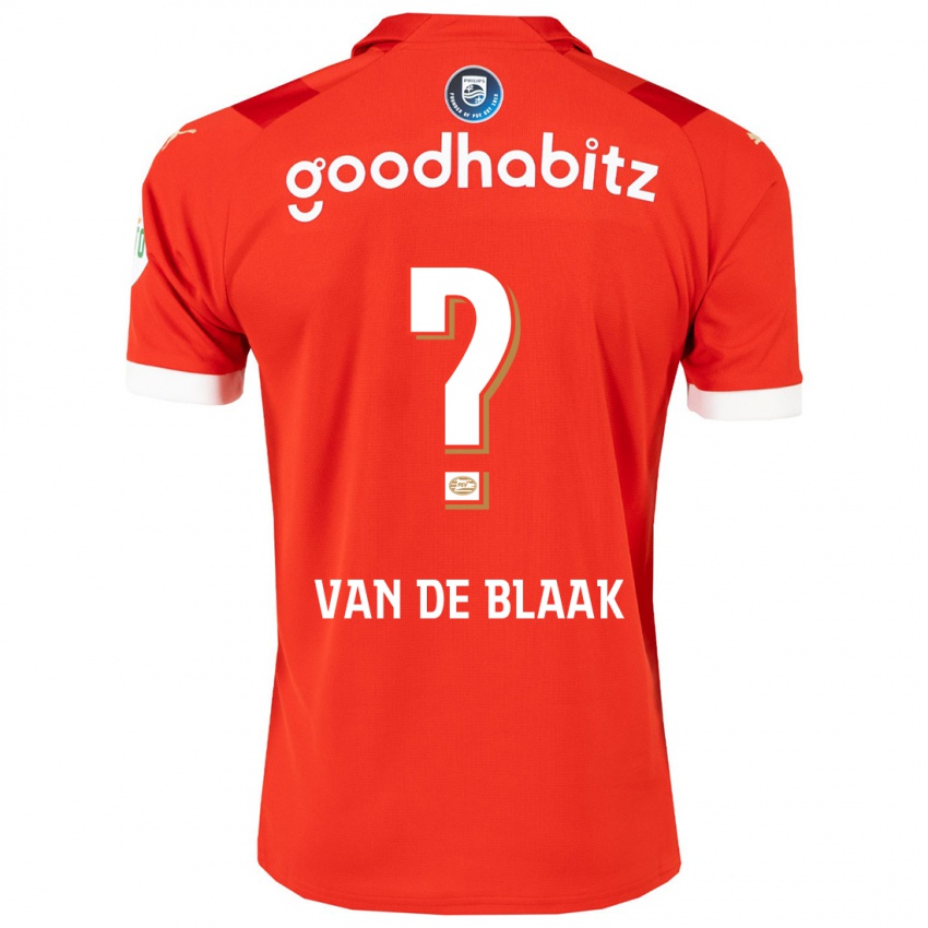 Børn Emmanuel Van De Blaak #0 Rød Hjemmebane Spillertrøjer 2023/24 Trøje T-Shirt