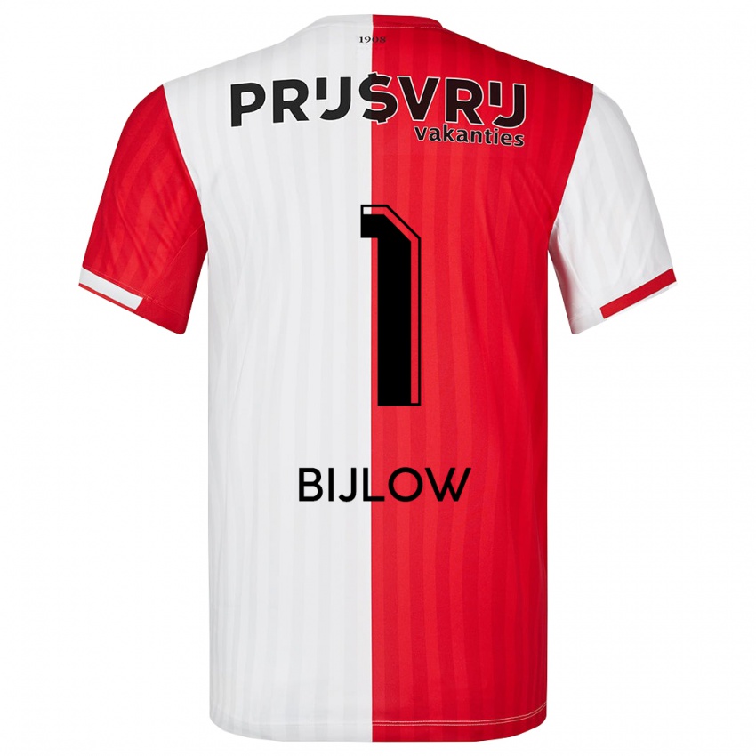 Børn Justin Bijlow #1 Rød Hvid Hjemmebane Spillertrøjer 2023/24 Trøje T-Shirt