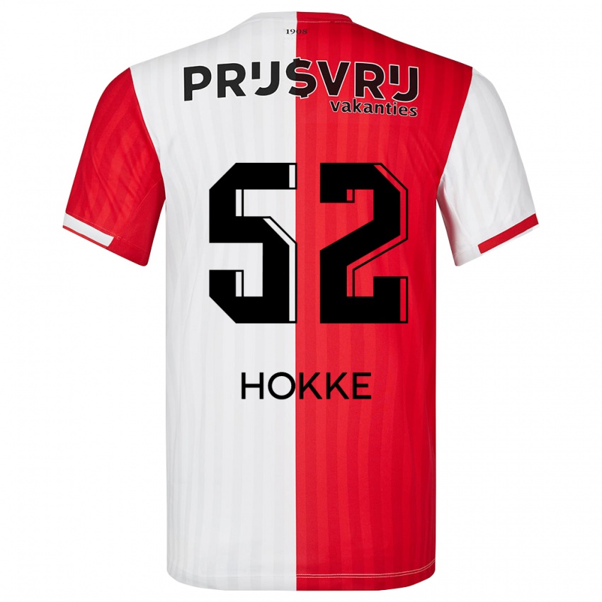 Børn Milan Hokke #52 Rød Hvid Hjemmebane Spillertrøjer 2023/24 Trøje T-Shirt