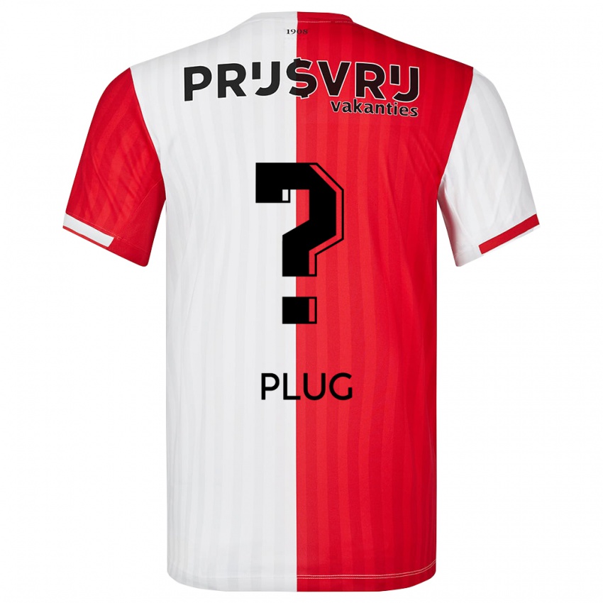 Børn Jan Plug #0 Rød Hvid Hjemmebane Spillertrøjer 2023/24 Trøje T-Shirt
