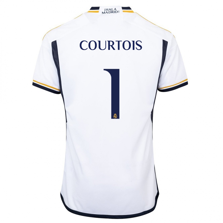 Børn Thibaut Courtois #1 Hvid Hjemmebane Spillertrøjer 2023/24 Trøje T-Shirt