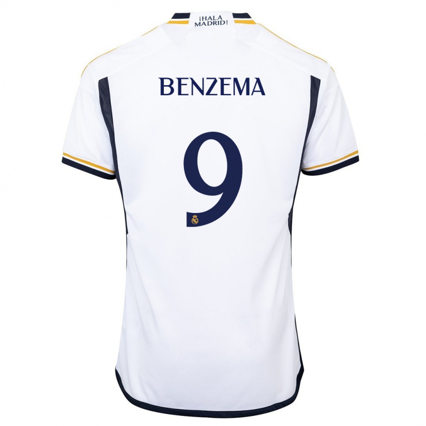 Børn Karim Benzema #9 Hvid Hjemmebane Spillertrøjer 2023/24 Trøje T-Shirt