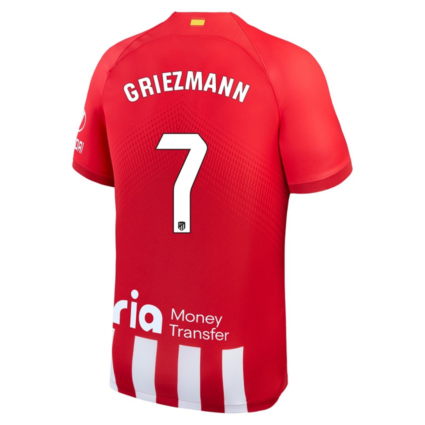 Børn Antoine Griezmann #7 Rød Hvid Hjemmebane Spillertrøjer 2023/24 Trøje T-Shirt