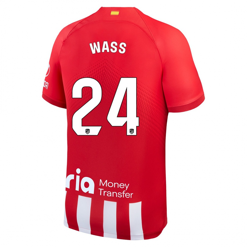 Børn Daniel Wass #24 Rød Hvid Hjemmebane Spillertrøjer 2023/24 Trøje T-Shirt