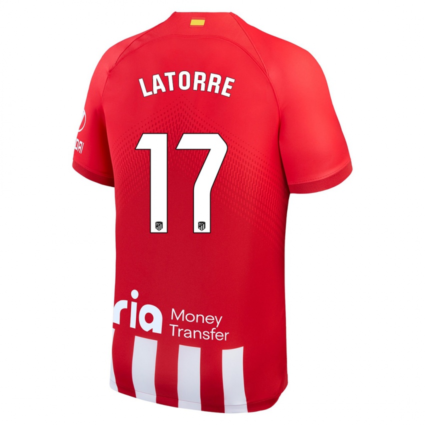 Børn Barbara Latorre #17 Rød Hvid Hjemmebane Spillertrøjer 2023/24 Trøje T-Shirt