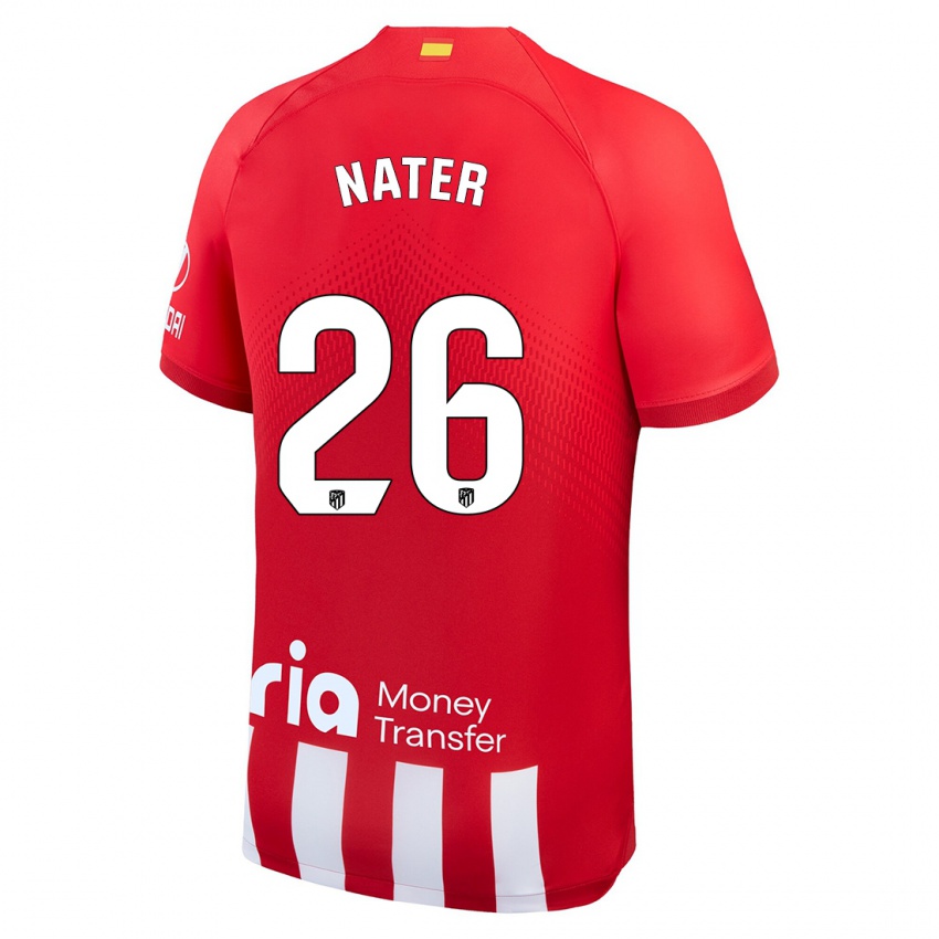 Børn Silvano Nater #26 Rød Hvid Hjemmebane Spillertrøjer 2023/24 Trøje T-Shirt