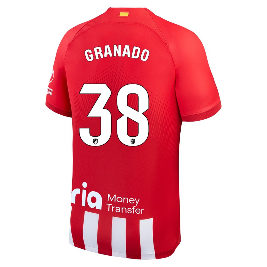 Børn Adrian Granado #38 Rød Hvid Hjemmebane Spillertrøjer 2023/24 Trøje T-Shirt