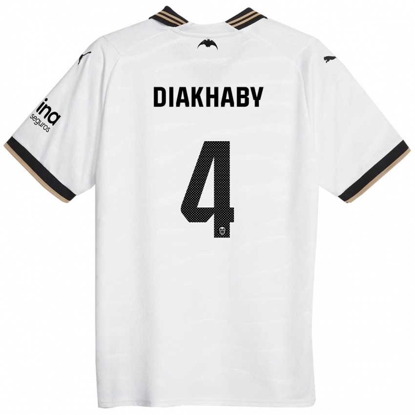 Børn Mouctar Diakhaby #4 Hvid Hjemmebane Spillertrøjer 2023/24 Trøje T-Shirt