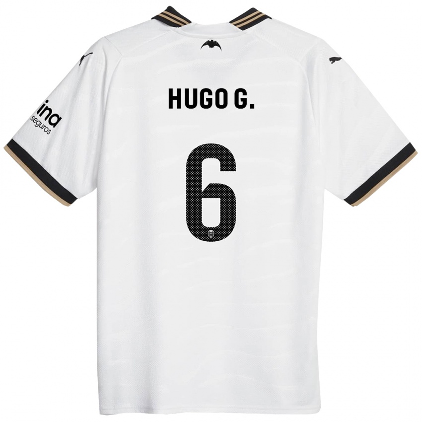 Børn Hugo Guillamon #6 Hvid Hjemmebane Spillertrøjer 2023/24 Trøje T-Shirt