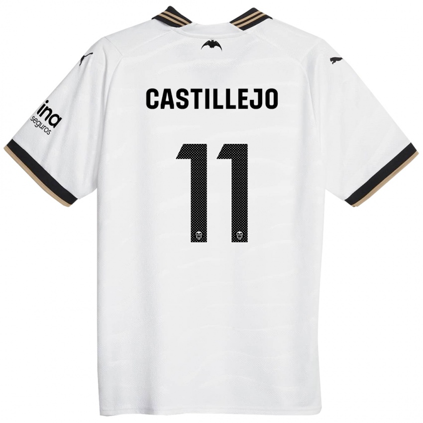 Børn Samu Castillejo #11 Hvid Hjemmebane Spillertrøjer 2023/24 Trøje T-Shirt