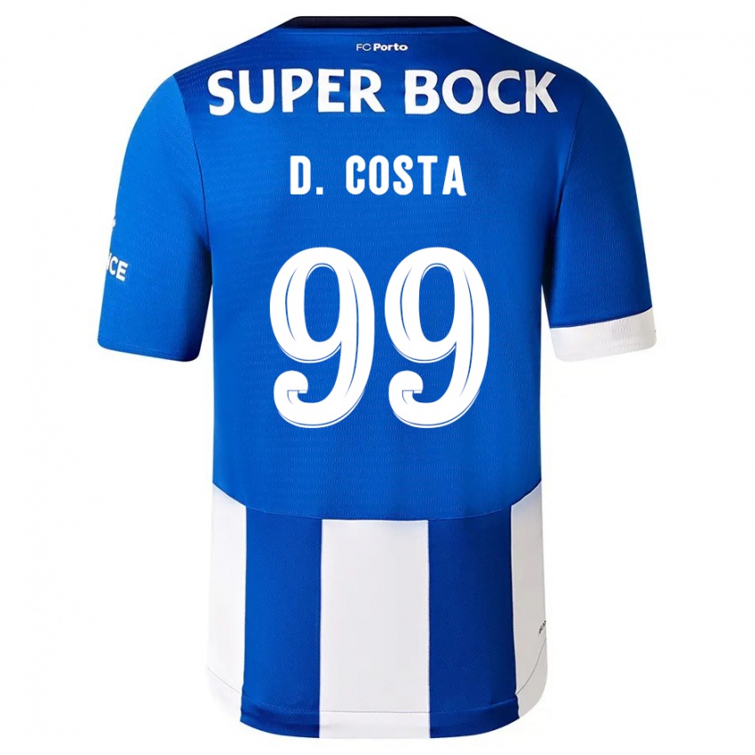 Børn Diogo Costa #99 Blå Hvid Hjemmebane Spillertrøjer 2023/24 Trøje T-Shirt