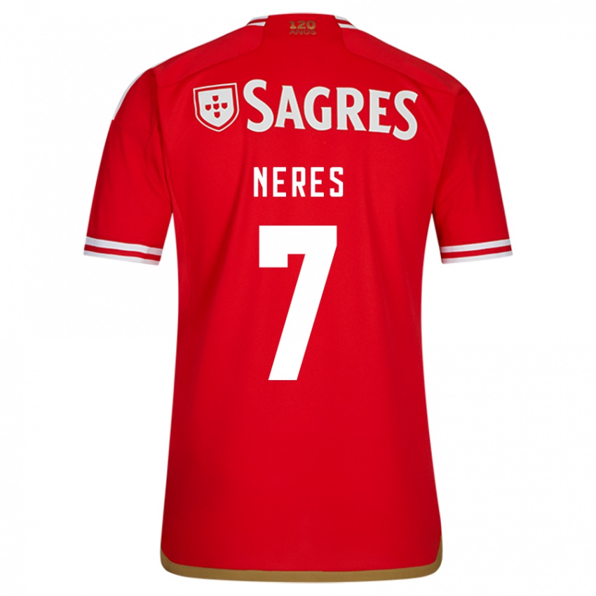 Børn David Neres #7 Rød Hjemmebane Spillertrøjer 2023/24 Trøje T-Shirt
