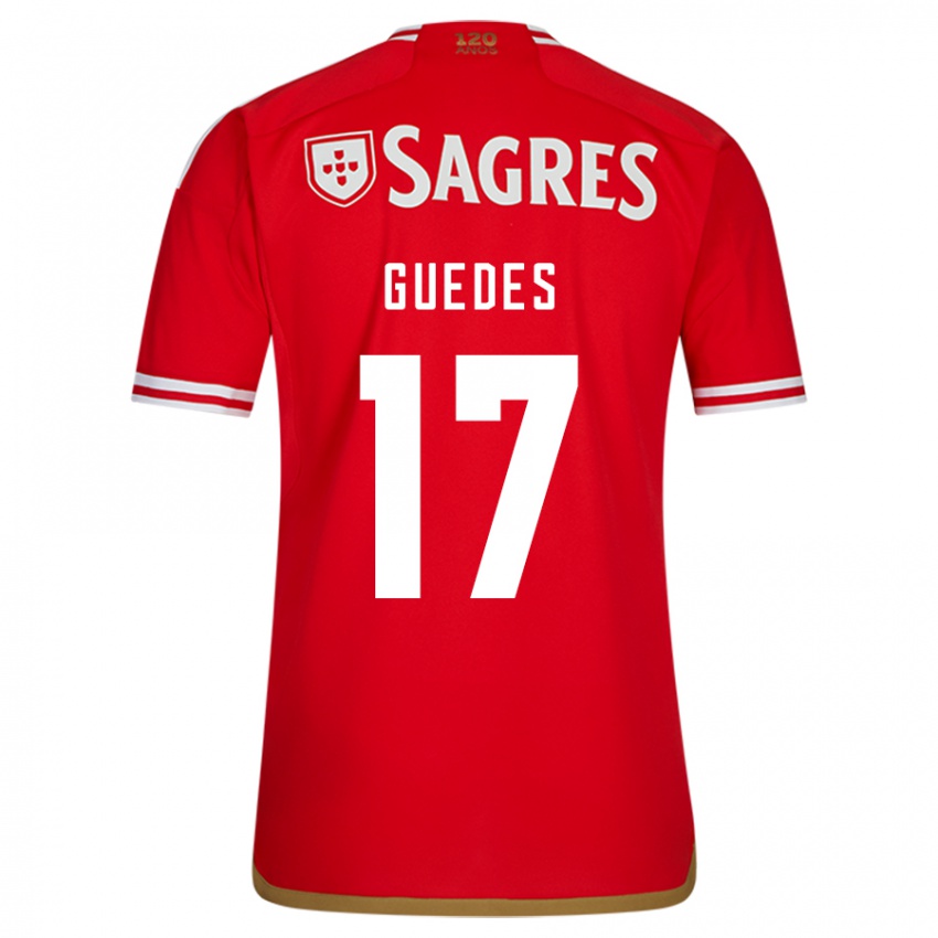 Børn Goncalo Guedes #17 Rød Hjemmebane Spillertrøjer 2023/24 Trøje T-Shirt