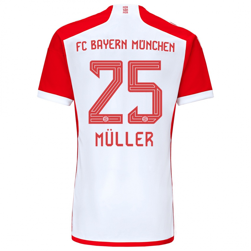 Børn Thomas Muller #25 Rød Hvid Hjemmebane Spillertrøjer 2023/24 Trøje T-Shirt